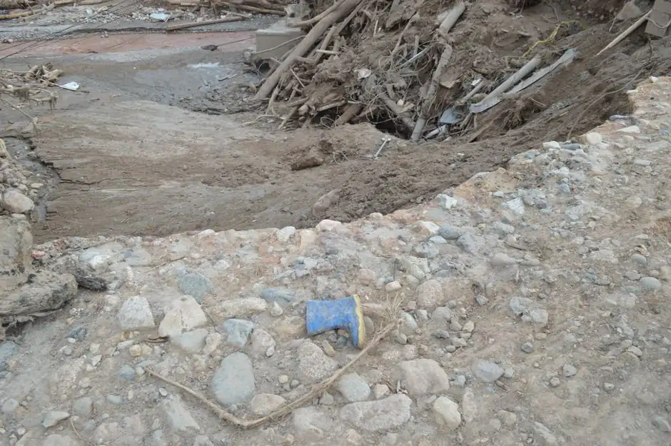 Mud and debris left behind after flooding